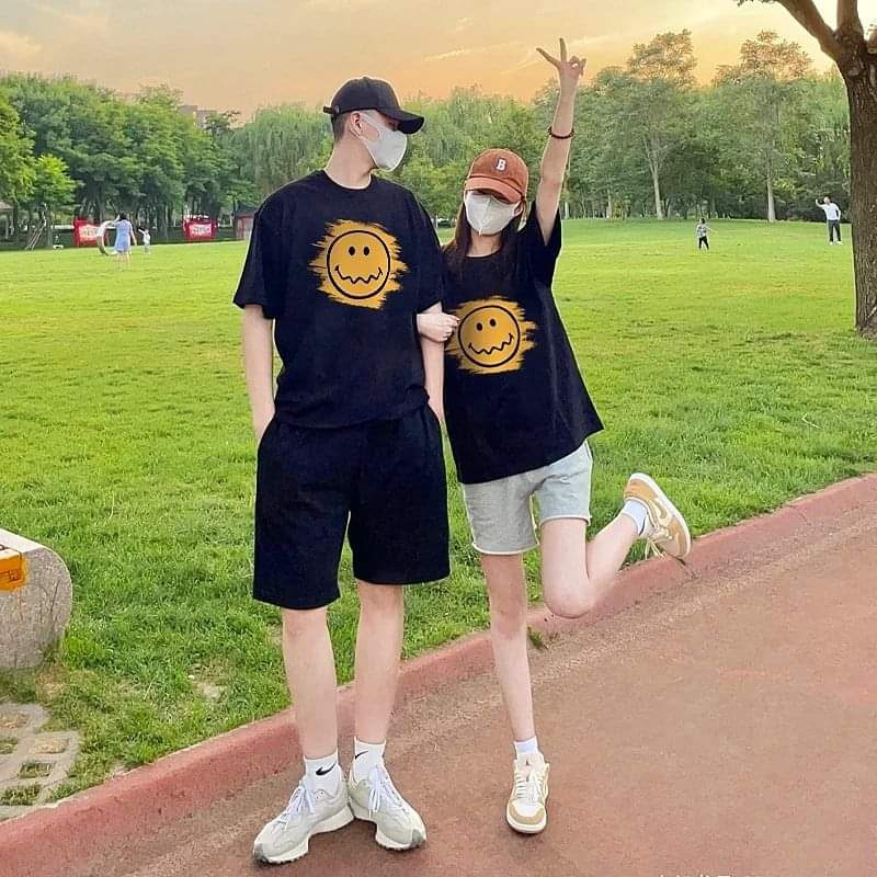 Áo đôi nam nữ unisex cotton 100% in hoạ tiết nổi bật, áo cặp tay lỡ nhiều mẫu mã phong cách