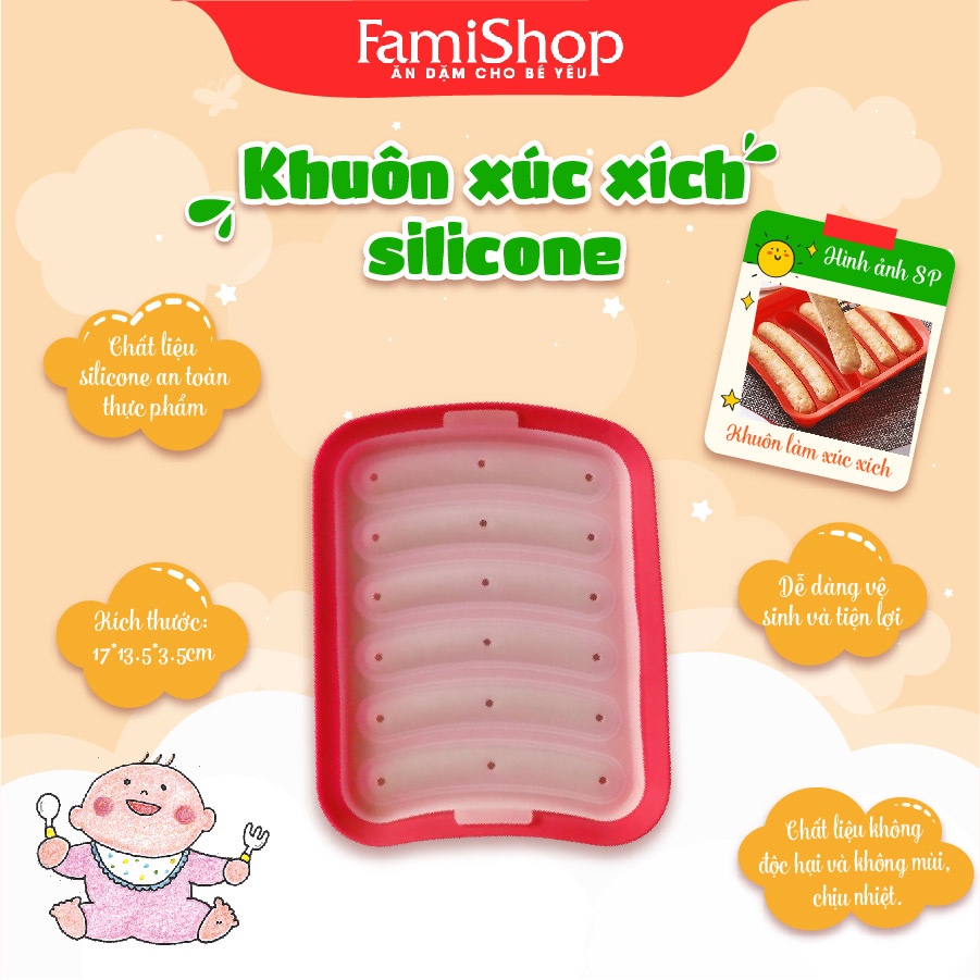 FamiShop Khuôn Làm Xúc Xích Slicone Cho Bé