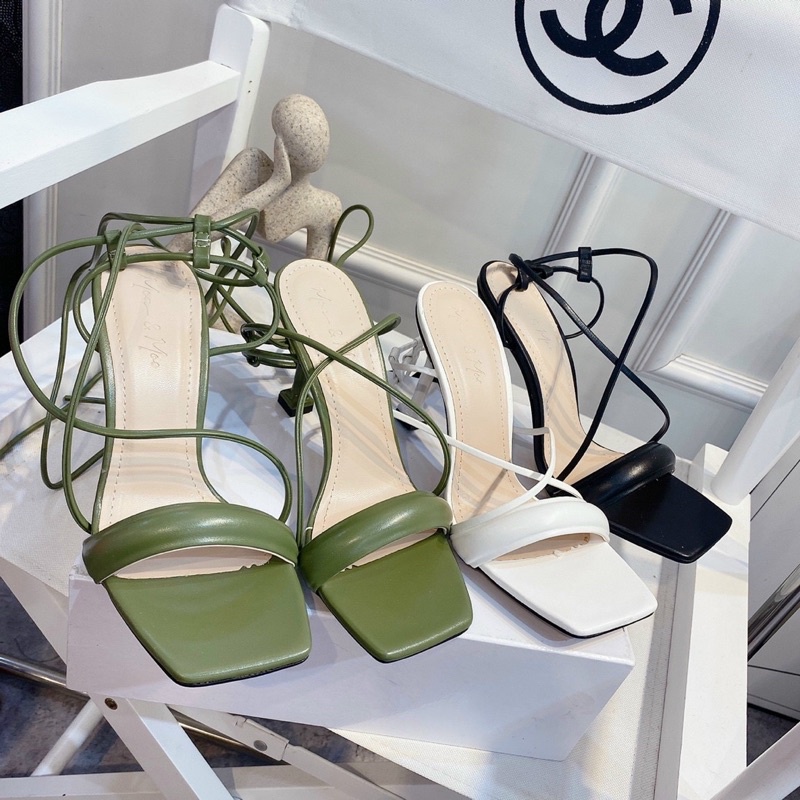 ( Xả 50k) Sandal cao gót chiến binh quai phồng