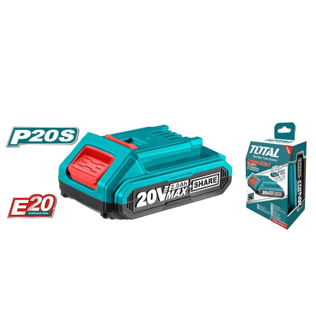 Pin sạc 20V TOTAL TFBLI20011 Pin Lithium có đèn LED báo dung lượng của pin dùng được cho tất cả máy dòng INGCO TOTAL