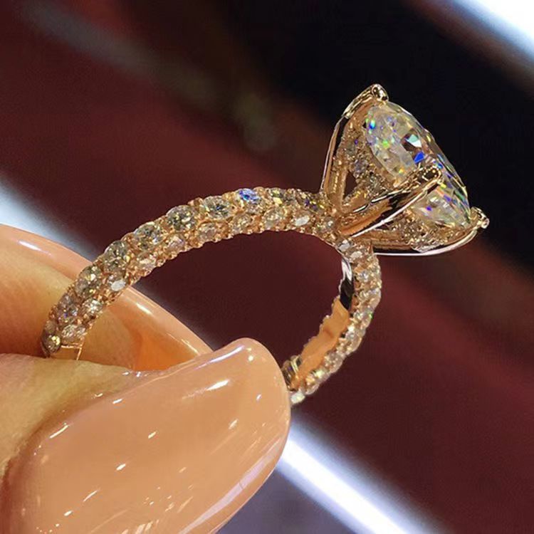Nhẫn Moissanite Nhật Bản Và Hàn Quốc Thời Trang Bán Chạy Tinh Tế Không Phai Màu Kim Cương Quà Tặng Cho Cặp Đôi