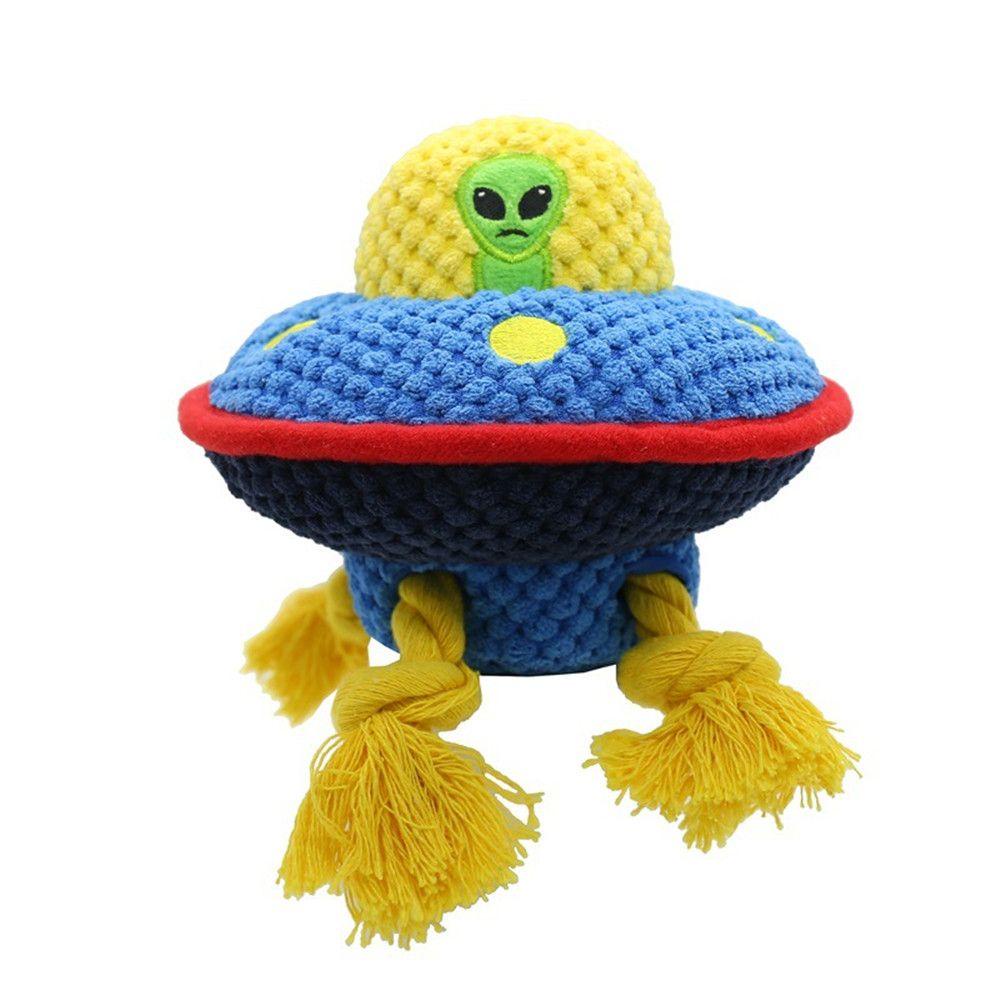 Gogoup Đồ Chơi Nhồi Bông Hình UFO Cỡ Nhỏ Vừa Lớn Làm Sạch Răng Có Âm Thanh Cho Cún Cưng
