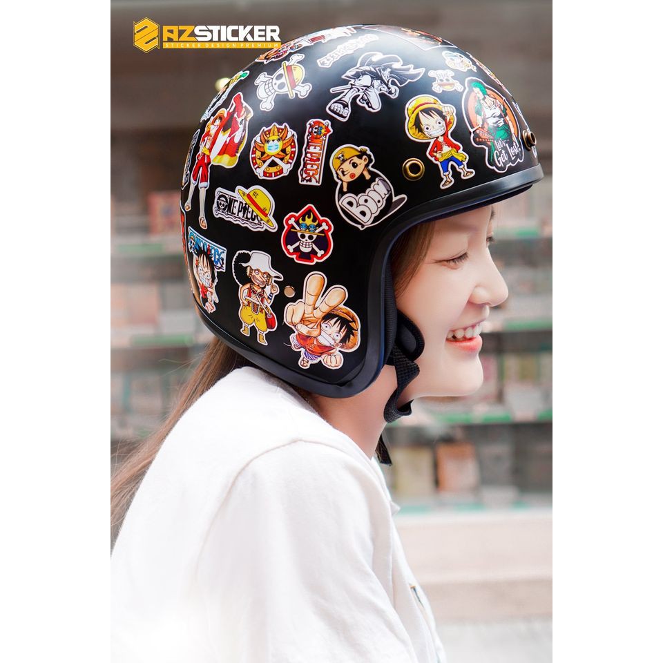 Sticker Once Piece | Nhãn Dán Sticker Chống Nước Cắt Sẵn Chất Liệu Decal Dán Mũ Bảo Hiểm Siêu Bền