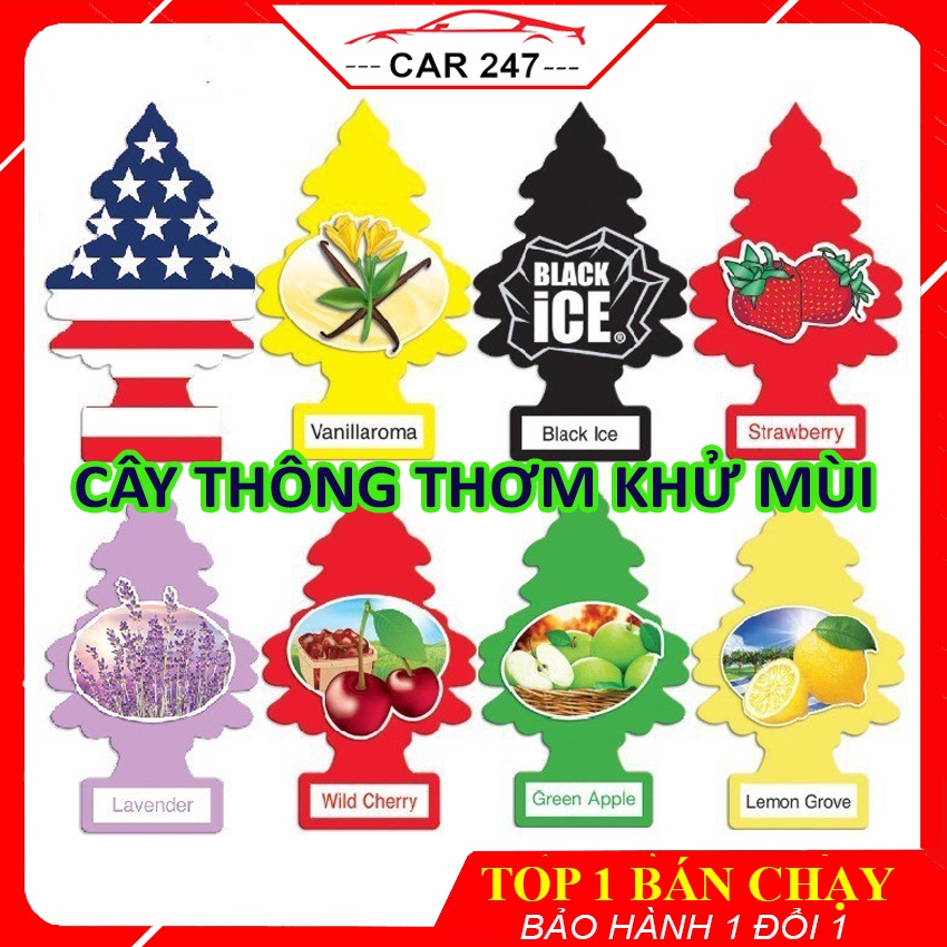 Cây thông thơm - Lá thông thơm Little trees khử mùi ô tô, phòng ngủ, tủ quần áo