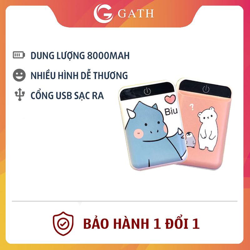 Pin Sạc Dự Phòng Siêu Mini 8000mah Siêu Cute Siêu Nhỏ Gọn Nhiều Hình Dễ Thương 2 cổng USB sạc ra, sạc nhanh ổn định