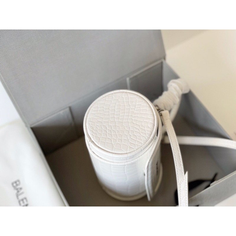 Túi xách/Túi đeo chéo Balenciaga thiết kế kiểu dáng hình trống da sần khóa đúc dày cao cấp