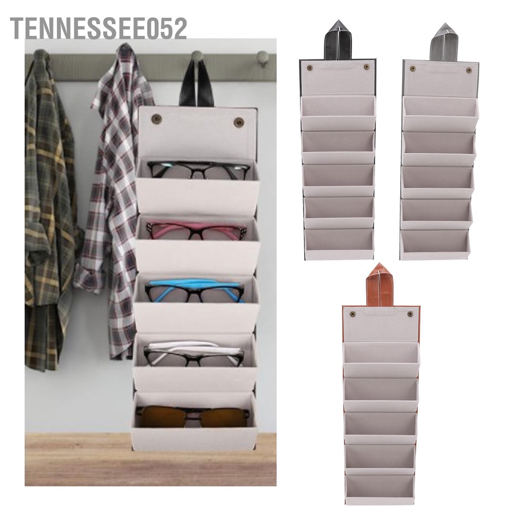 [Hàng Sẵn] Hộp đựng mắt kính bằng da PU nhiều ngăn treo tường gấp gọn đa năng tiện lợi du lịch 【Tennessee052】