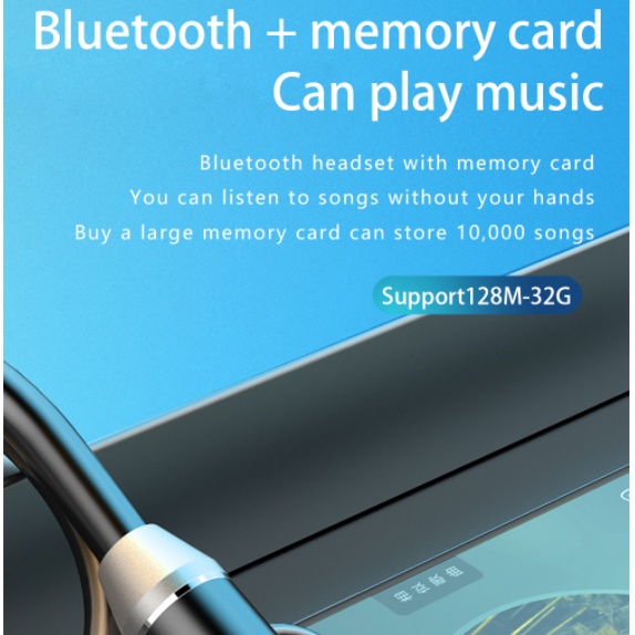 Bluetooth 5.0 Headset KAXOE Neck Hanging Magnetic Sports Headphone With Card