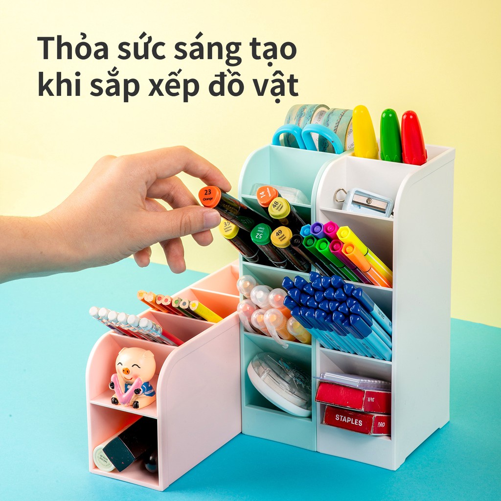 Khay cắm bút / Khay đựng mỹ phẩm, Cọ trang điểm / Cốc cắm văn phòng phẩm 4 tầng ABT98476