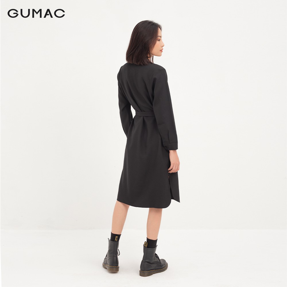 [Mã WABRGULUV giảm tới 100K đơn 249K] Đầm sơ mi nữ GUMAC cổ trụ, thiết kế công sở màu đen đủ size DA1241 | BigBuy360 - bigbuy360.vn