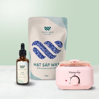 Combo 3 món sáp wax lông nồi nấu sáp mỡ trăn waxing shop tặng kèm que phết sáp