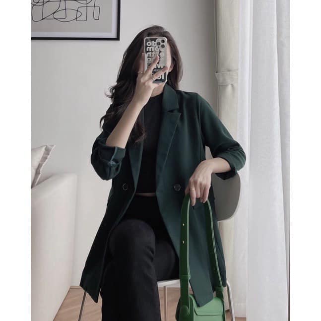 Áo Blazer 1 lớp tay dài màu trơn cho nữ Áo khoác chất tuyết mưa Junnie Closet | BigBuy360 - bigbuy360.vn