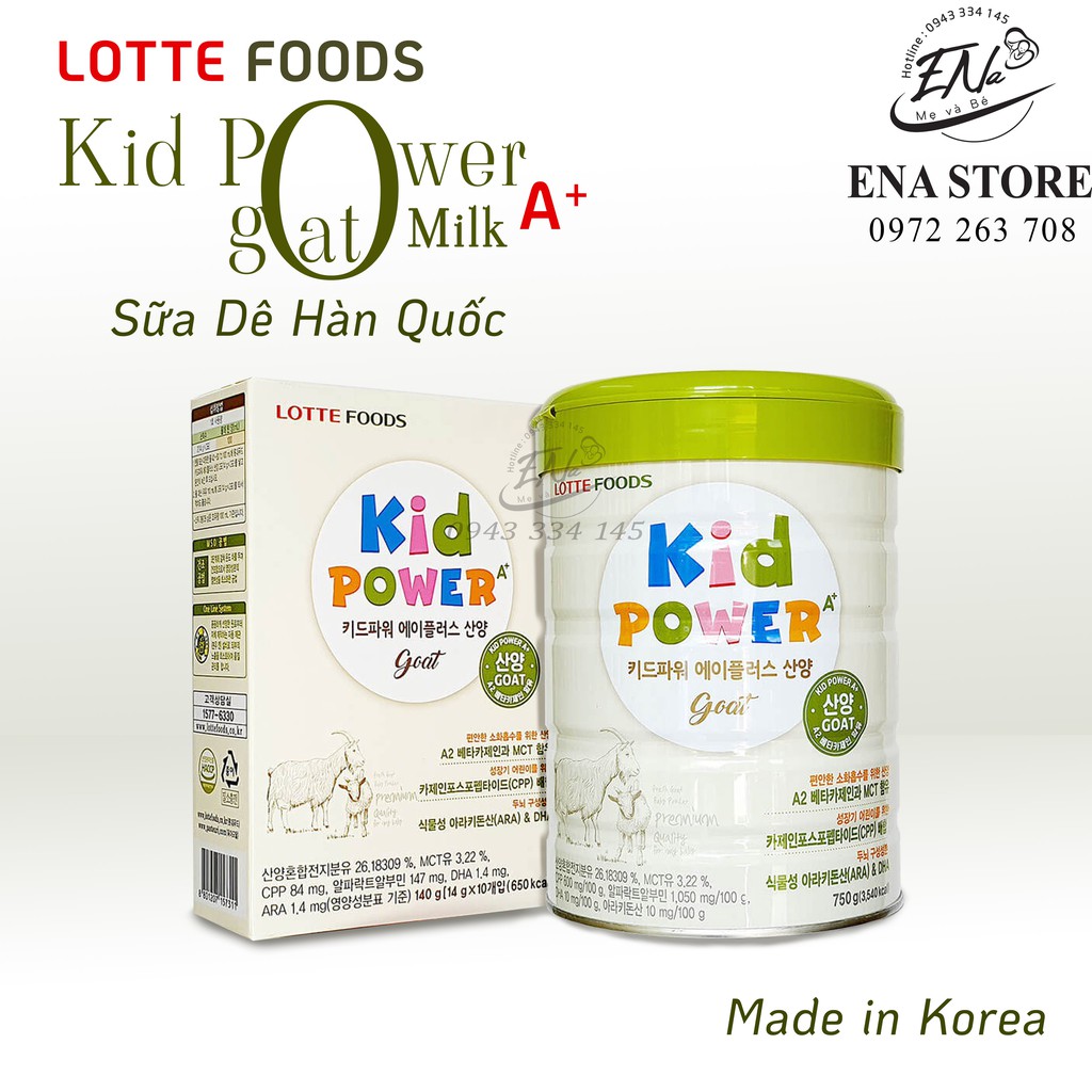 Sữa Bột Kid Power Goat Lotte Foods - Sưa dê - Hàn Quốc