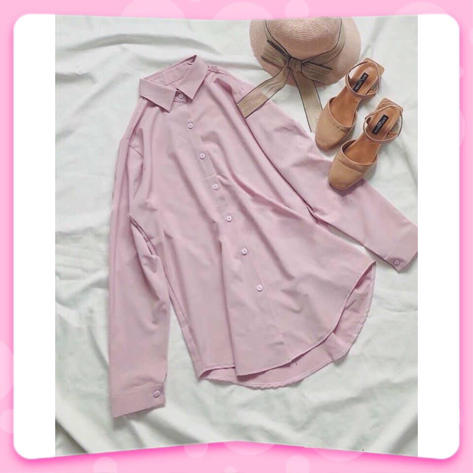 Đầm Nữ, Áo sơ mi nữ oversize form rộng siêu xinh đi làm đi chơi đều được V | BigBuy360 - bigbuy360.vn