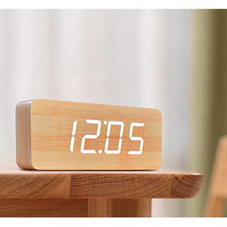 Đồng hồ Led gỗ để bàn Hình chữ nhật Vani - Kích thước lớn