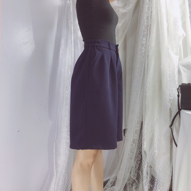 Quần short quần lửng ống rộng bigsize màu đen D50 CRQ023