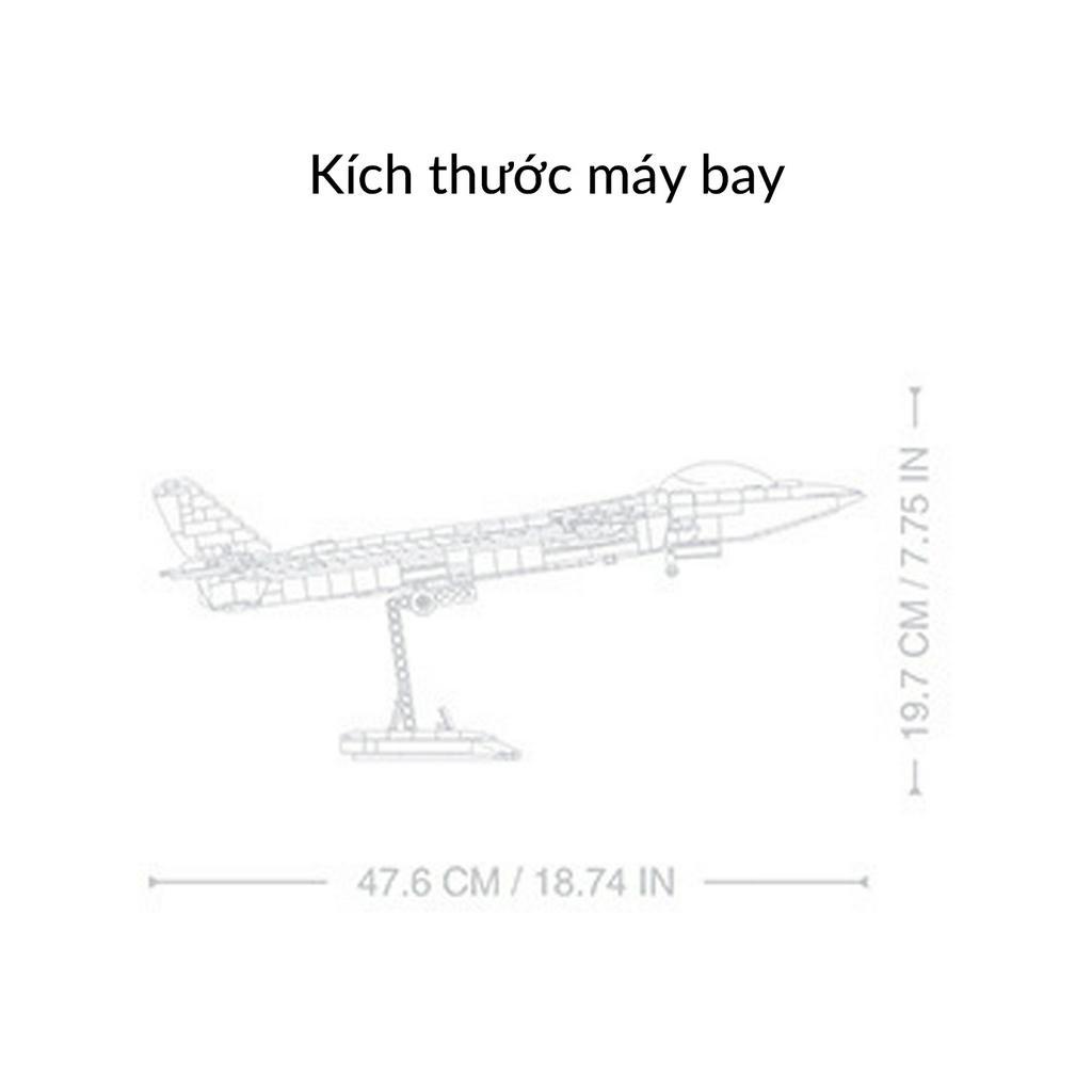 Đồ chơi Lắp ráp máy bay J-20, Sluban 1187 Air-craft Fighter, Xếp hình thông minh, Mô hình tiêm kích