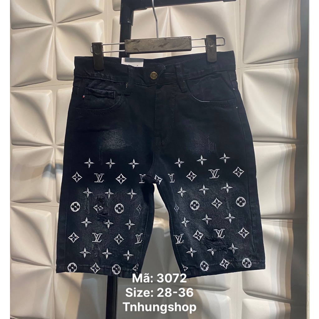 Size Lớn, quần short jean nam cao cấp mã thêu L.v 3072 [tnhung]