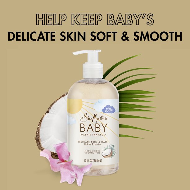 Tắm & Gội Shea Moisture Baby - dừa SheaMoisture Baby Wash and Shampoo coconut Mẫu mới nhất có vòi