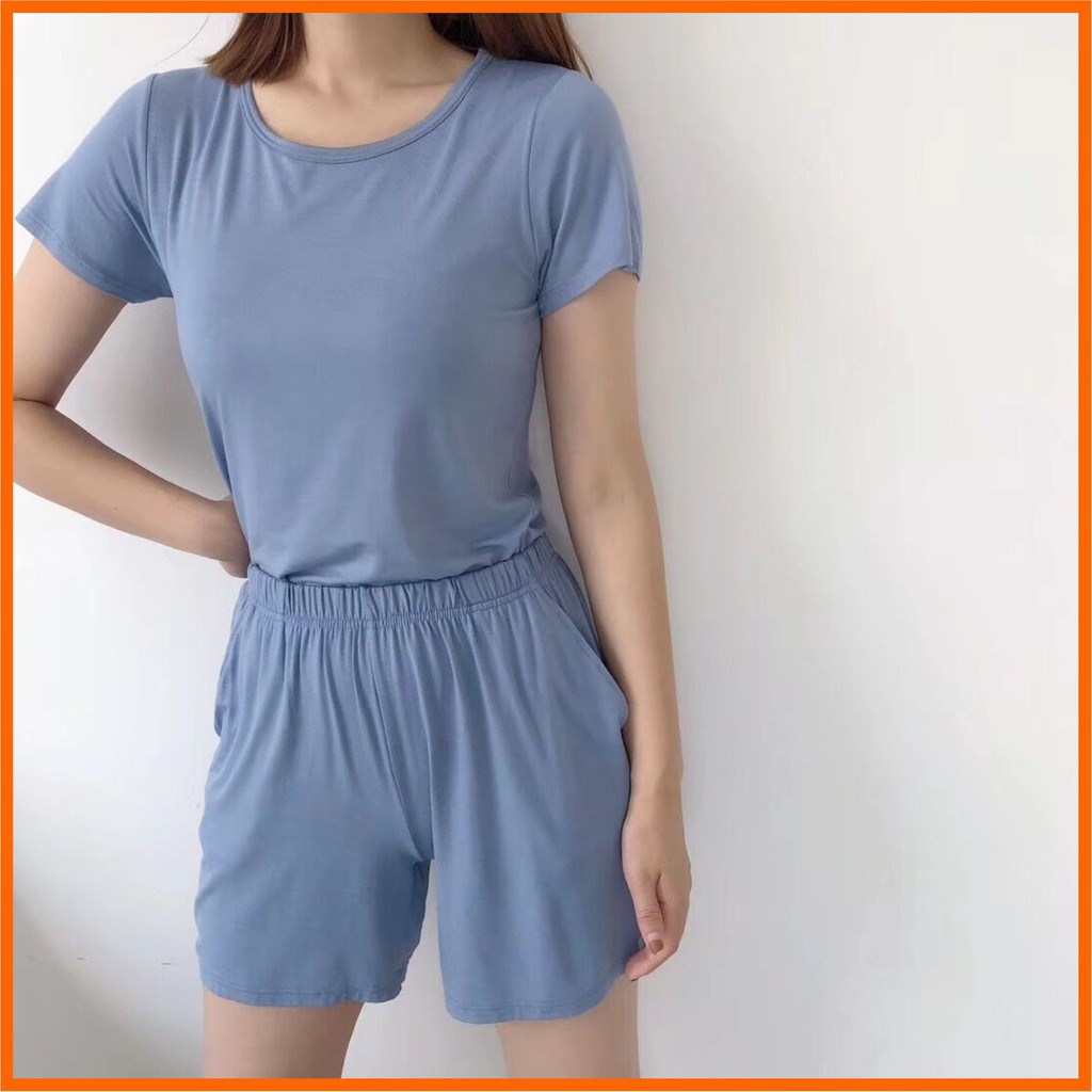 DB037 - ĐỒ BỘ MẶC NHÀ THUN COTTON DỄ THƯƠNG, LÀM ĐỒ ĐI CHƠI, ĐỒ ĐI NGỦ. THỜI TRANG MACMOT