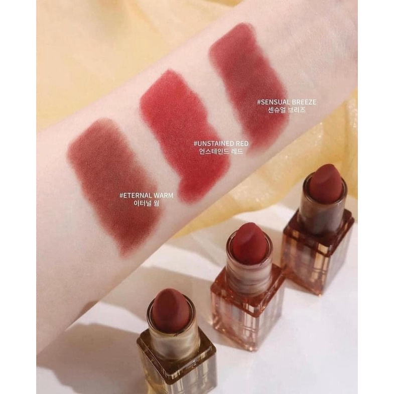 Son Thỏi 3CE Soft Matte Unstained Red Phiên Bản Giới Hạn Vân Đá Màu Đỏ Hồng