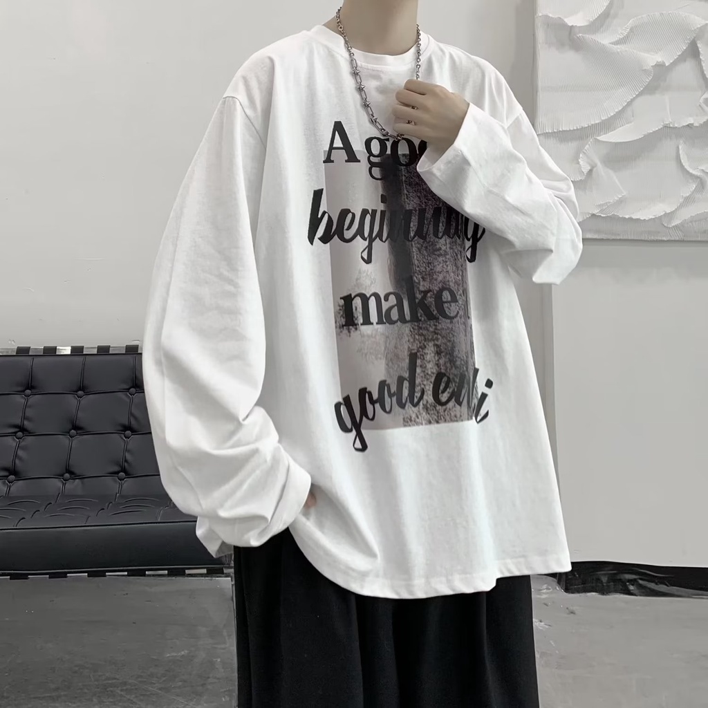 Áo Thun Dáng Rộng In Chữ Phong Cách Hip Hop Đường Phố Hàn Quốc Cho Nam Cỡ M-5XL