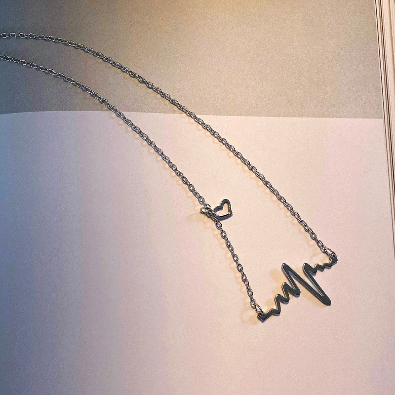 South Korea Fashion Light Luxury ECG Design Couple Necklace Summer 2021 New