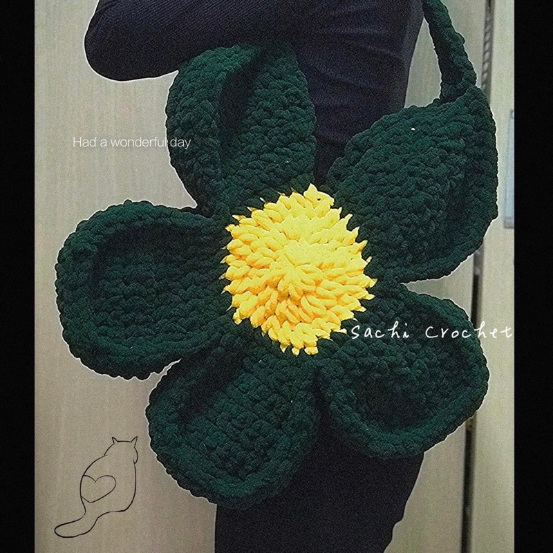 TÚI LEN BÔNG HOA - BLOOM FLOWER BAG- TẶNG KÈM MÓC KHOÁ