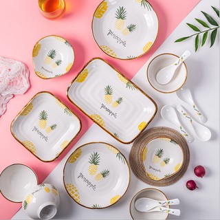 (giá shock) [LẺ] Bộ chén đĩa quả thơm xinh xinh