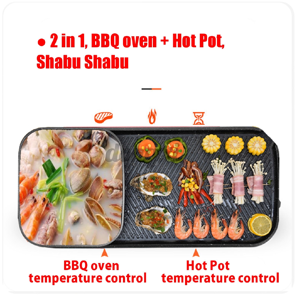 Chảo Điện Nướng Thịt Bbq 2 Trong 1 Tiện Dụng