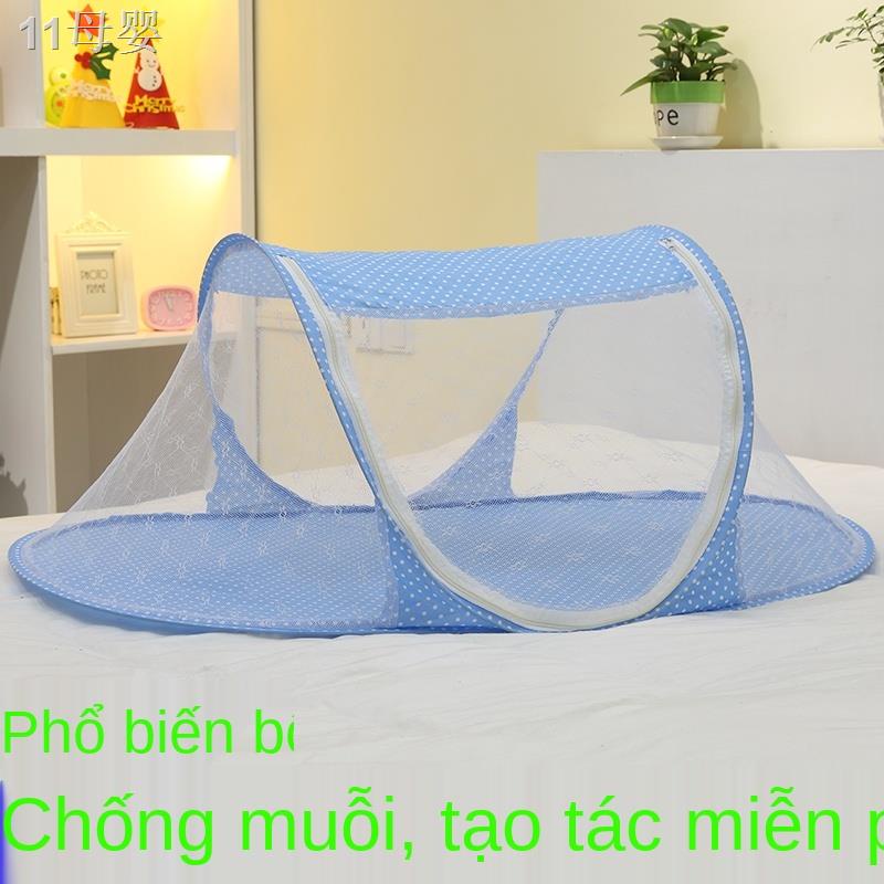 Cmùng lưới che sơ sinh trẻ sơ sinh yurt trẻ sơ sinh Lưới di động trẻ em có thể gấp lại cũi nhỏ màn chống muỗi