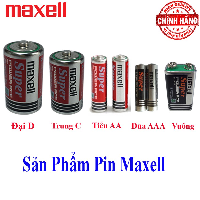 Bộ 4 viên Pin Đại D R20P Maxell Super Power 1.5V - Maxell dùng cho bếp ga, đồng hồ, đèn pin, máy công nghiệp...