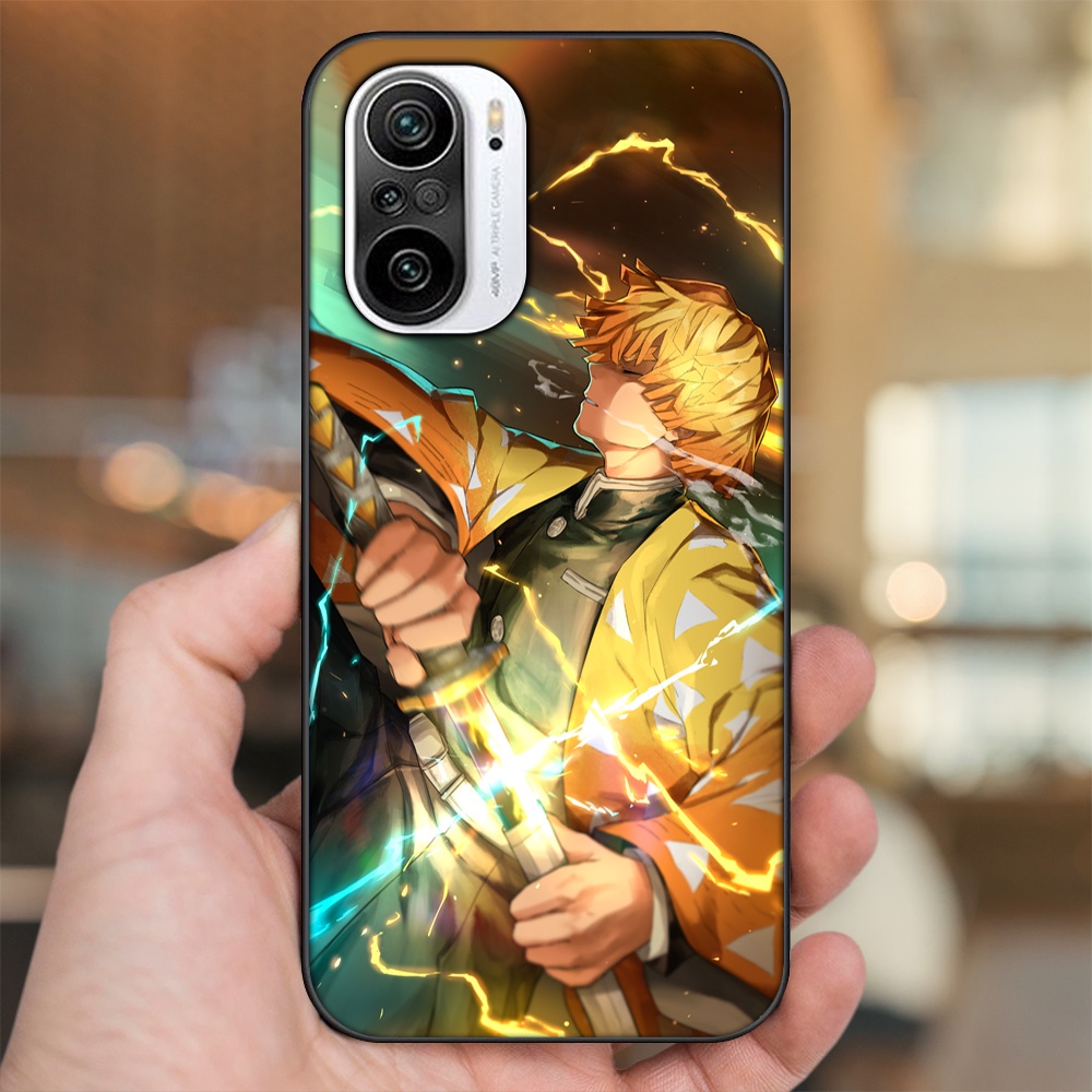 Ốp lưng Xiaomi K40 viền đen in hình Zenitsu Kimetsu no Yaiba