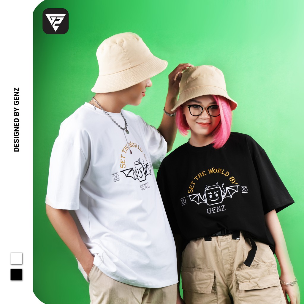 Áo thun tay lỡ GENZ phông Unisex nam nữ Premium Cotton oversize form rộng Devil Mascot | BigBuy360 - bigbuy360.vn