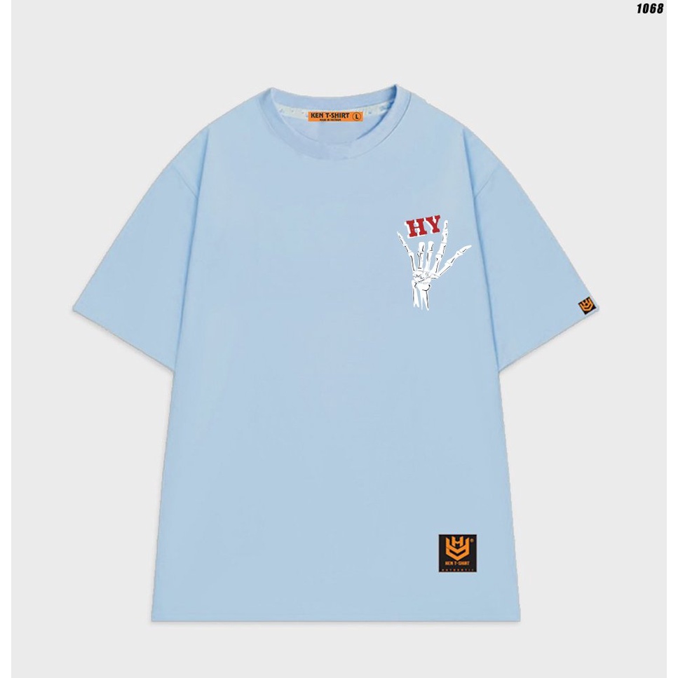 Áo thun form rộng unisex tay lỡ Xương trái tim 1068 HY KOREA