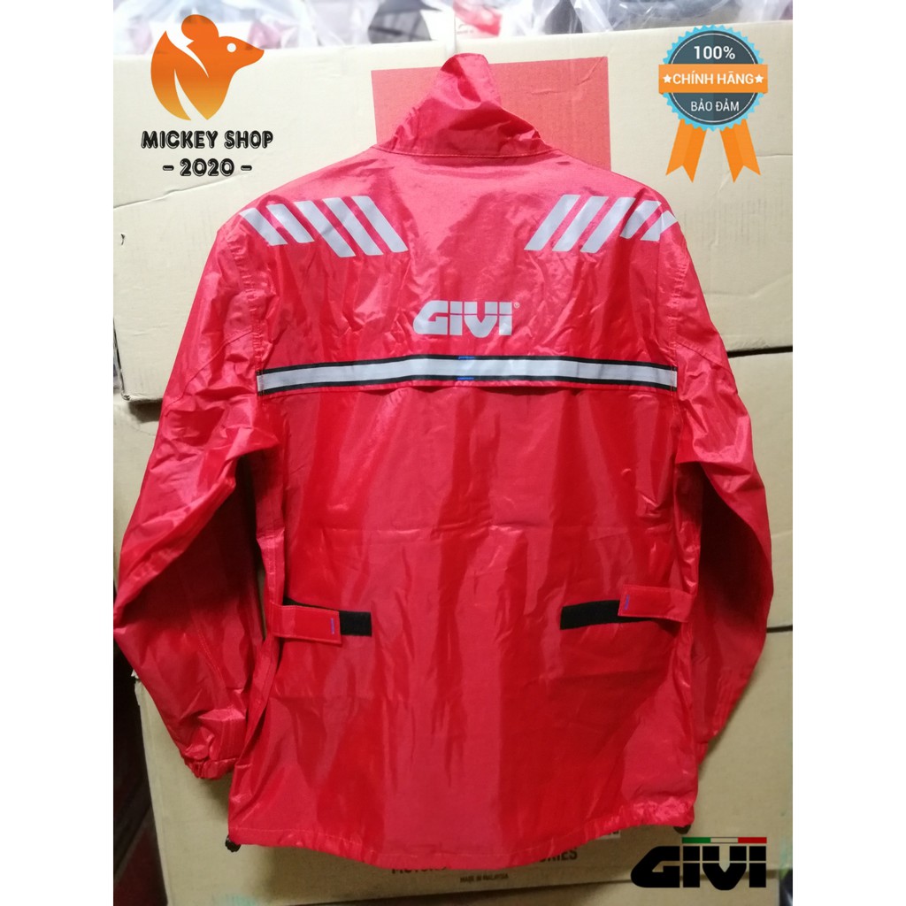 [ CHÍNH HÃNG ] Áo Mưa Givi RIDER TECH Rain Suit Red 04 RRS04 .AX