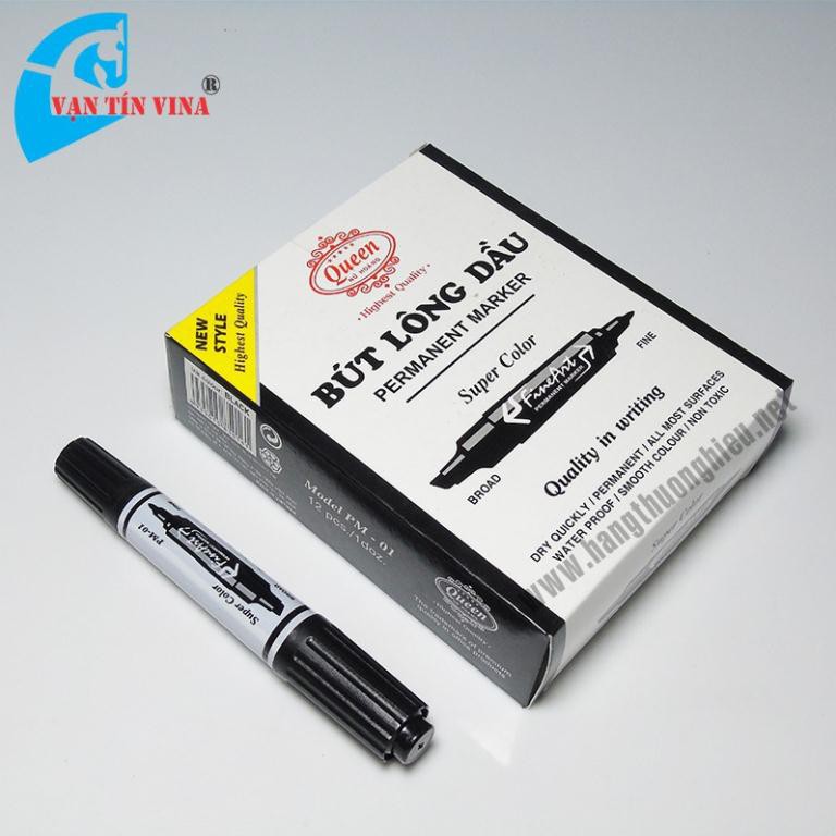 SỈ Hộp bút dạ dầu Queen, Bút lông dầu Chính hãng Queen Ba màu Xanh Đen Đỏ sỉ ib