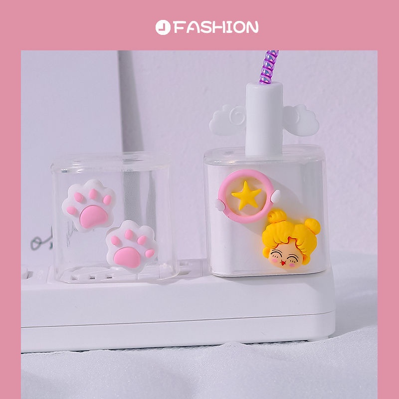 Phù hợp bảo vệ đầu cáp sạc thiết kế đáng yêu thích hợp cho iPhone 13 18W 20W i12 11pr