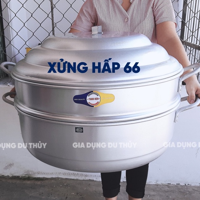 Nồi hấp bánh, hấp cơm size 60-66 cm thương hiệu Thanh Hiền sáng bóng dày dặn hấp tất cả các loại đồ ăn nhanh chóng