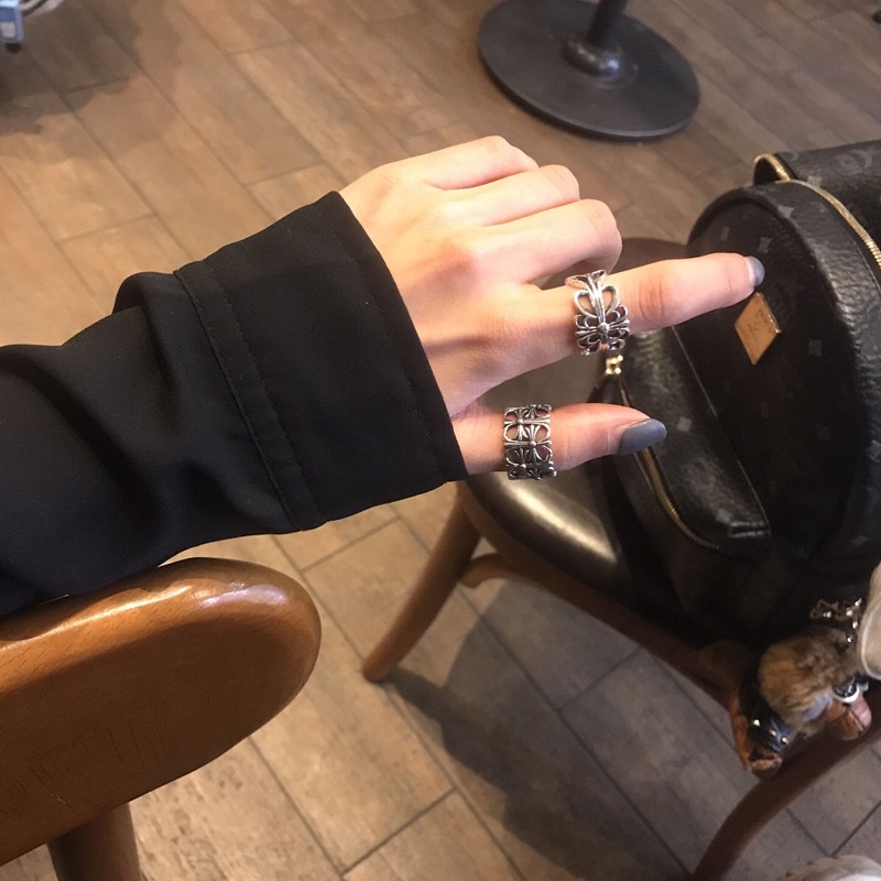 Nhẫn Chrome heart bạc s925 thép titan không gỉ cho nam và nữ,nhẫn chorme hearts (N3).