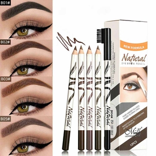 [Hàng mới về] Chì kẻ mày có đầu cọ trang điểm chống nước với màu nâu/đen tùy chọn