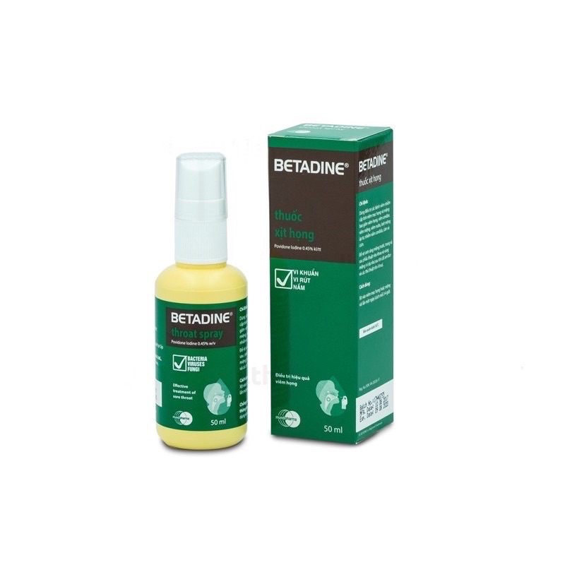 Betadine xịt họng, Betadine Throat Spray 0,45%
