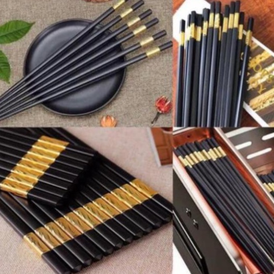 Hộp 10 đôi đũa mạ vàng xuất Nhật