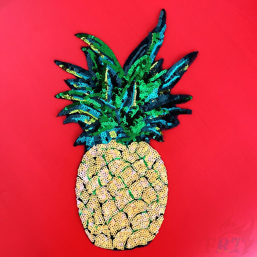 Sticker ủi thêu hình quả dứa（☸ Fruits - Pineapple Sequins Patch ☸）（L-11074）