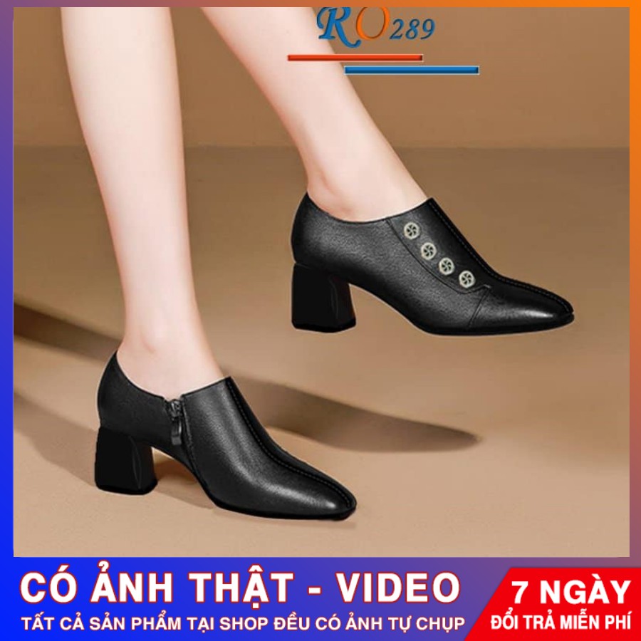 [ẢNH THẬT - FREE SHIP] Giày Boot nữ cổ thấp ROSATA RO289 - HÀNG VIỆT NAM - BKSTORE