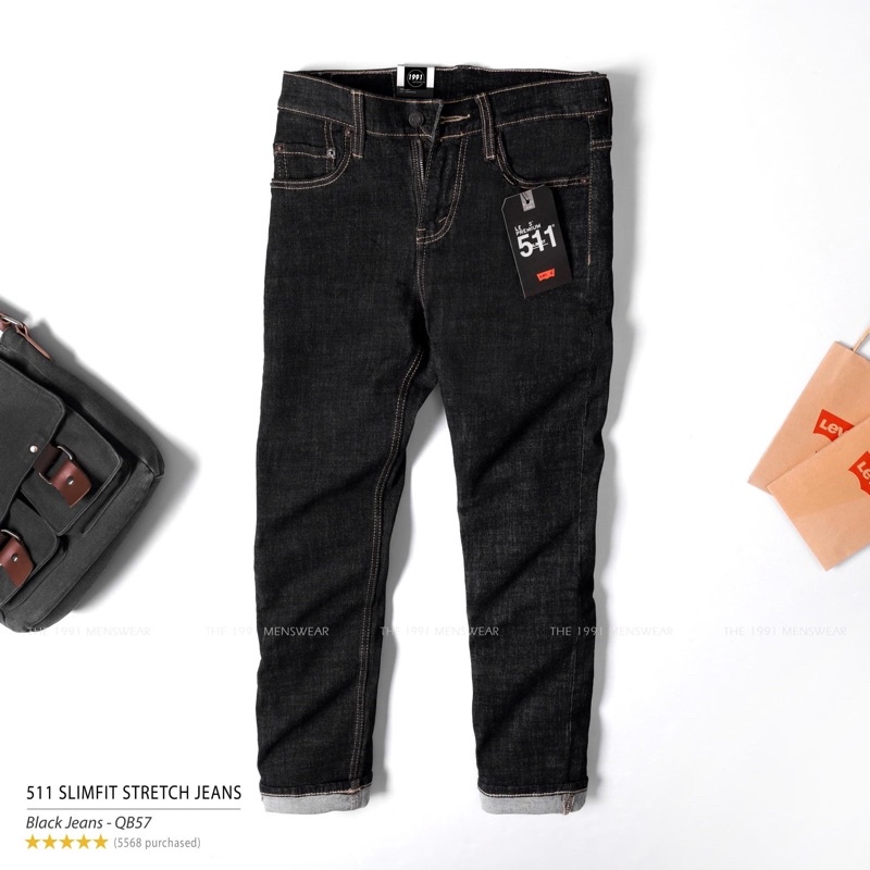 Quần Jean nam cao cấp Levi.s siêu hot| Quần bò nam ống đứng- Màu đen muối tiêu- Jean co giãn | BigBuy360 - bigbuy360.vn