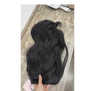 Tóc giả kẹp 9 mảnh nhỏ tơ nhân tạo xoăn sóng nhẹ layel ❤️