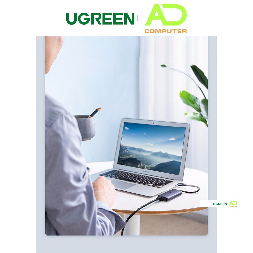 Bộ chia USB 3.0 ra 3 cổng USB 3.0 + Lan Gigabit 1000Mbps Ugreen 60719