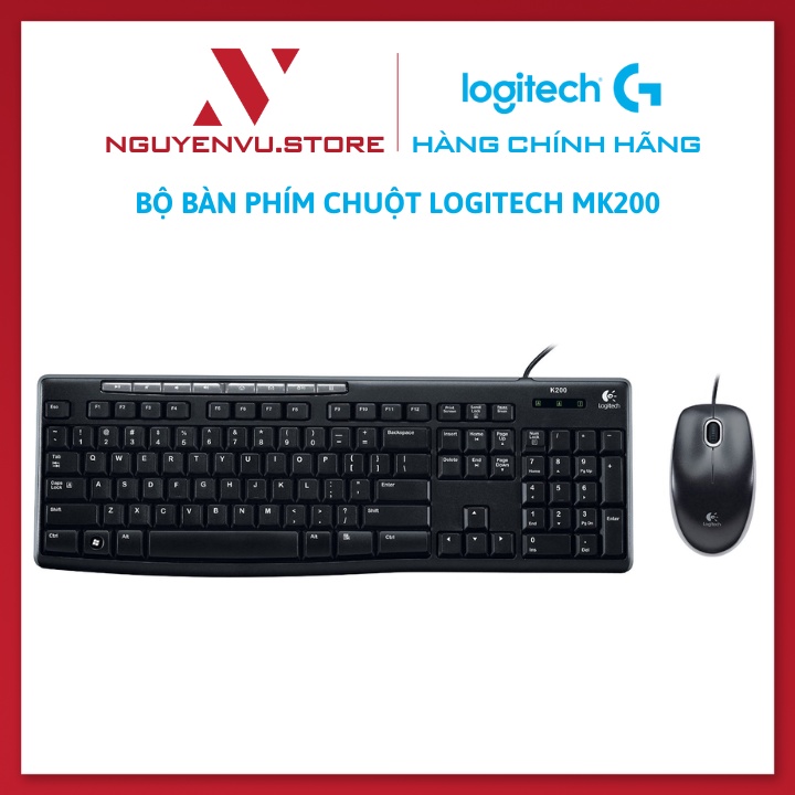 Bộ bàn phím chuột Logitech MK200 - Hàng Chính Hãng