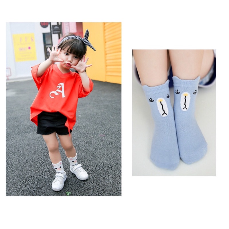 (MẪU 2022) Set 5 Đôi tất cotton hàn quốc cổ cao siêu mềm ôm chân cho bé